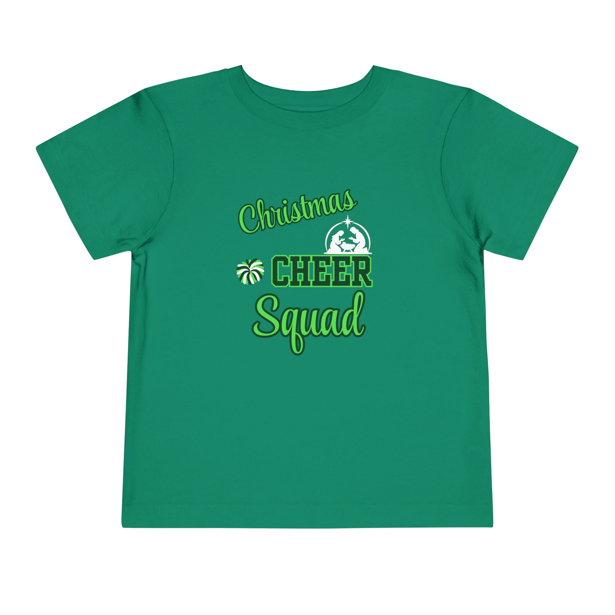 Christmas Cheer Squad Christian Christmas Shirt for Toddlers Short Sleeve Tee Christian Toddler Christmas Shirt
