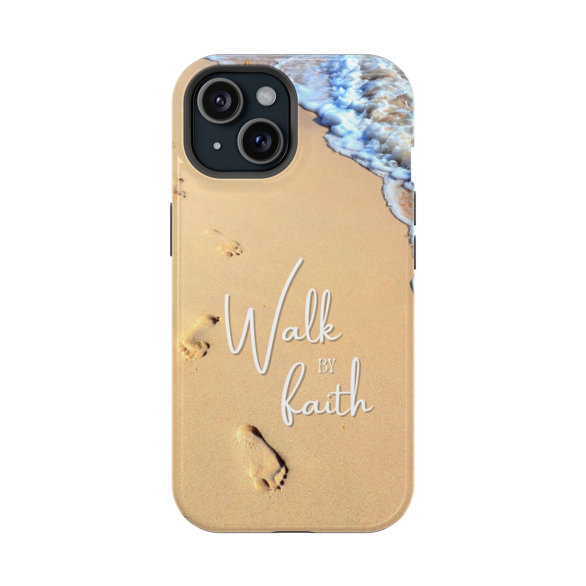 iPhone Inspirational Magnetic Phone Case, Unique Phone Accessories, Faith-Based Gifts, Coastal Vibes, Walk by Faith Design