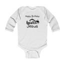 Infant Bodysuit - "Happy Birthday Jesus" Nativity Baby Onesie (Long Sleeve)