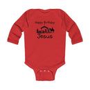 Infant Bodysuit - "Happy Birthday Jesus" Nativity Baby Onesie (Long Sleeve)
