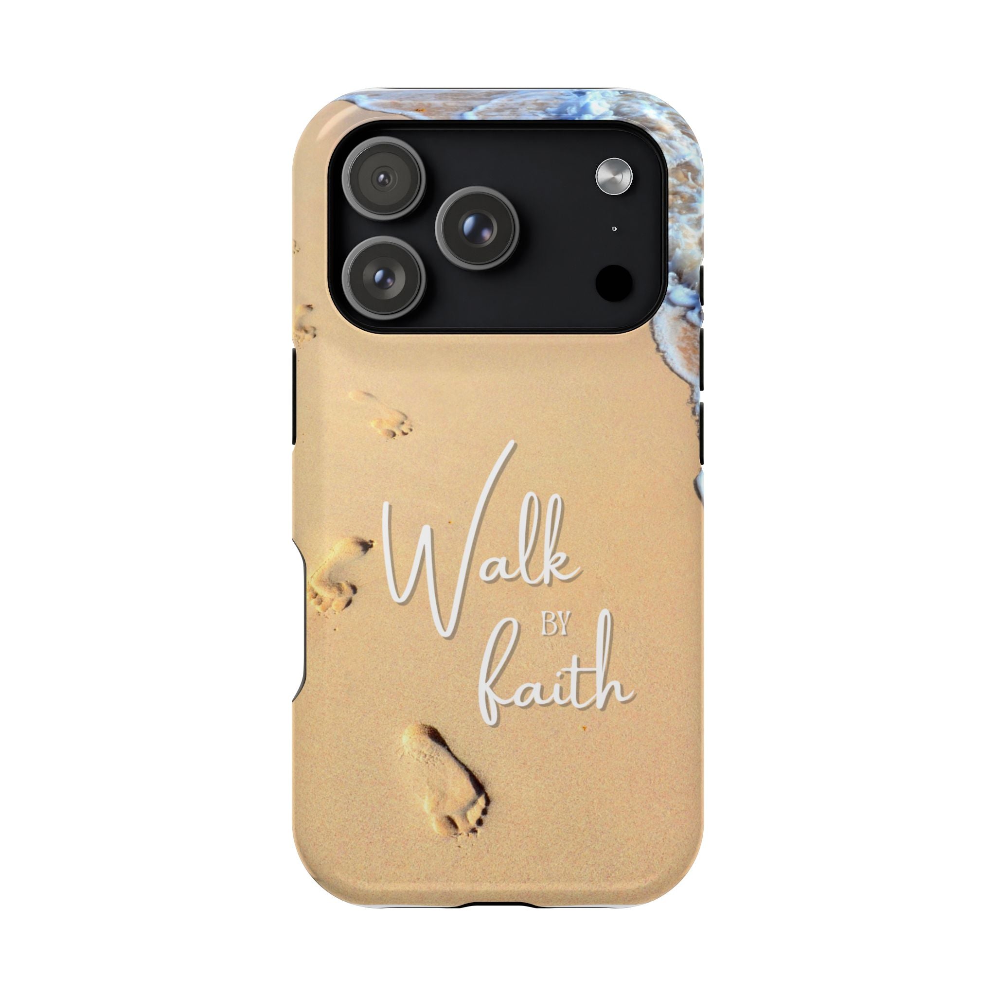 iPhone Inspirational Magnetic Phone Case, Unique Phone Accessories, Faith-Based Gifts, Coastal Vibes, Walk by Faith Design