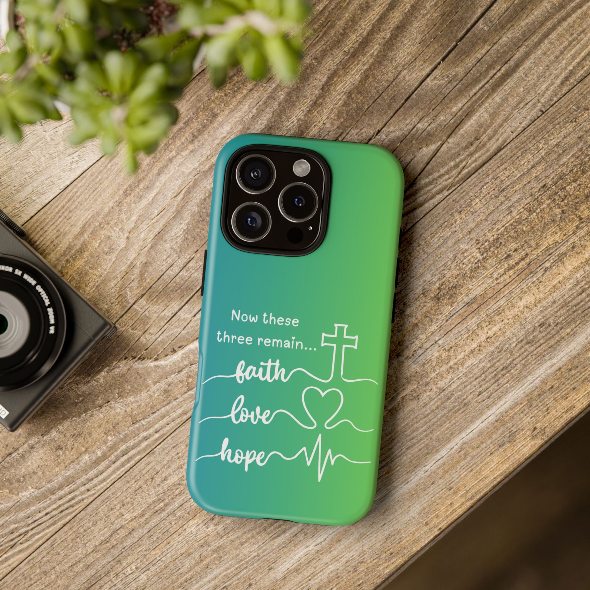 iPhone - 'Faith Love Hope' Christian Cross Protective Cover