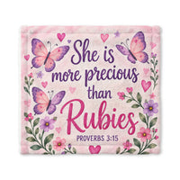 she is more precious than rubies Baby Blanket – Minky Security Blanket