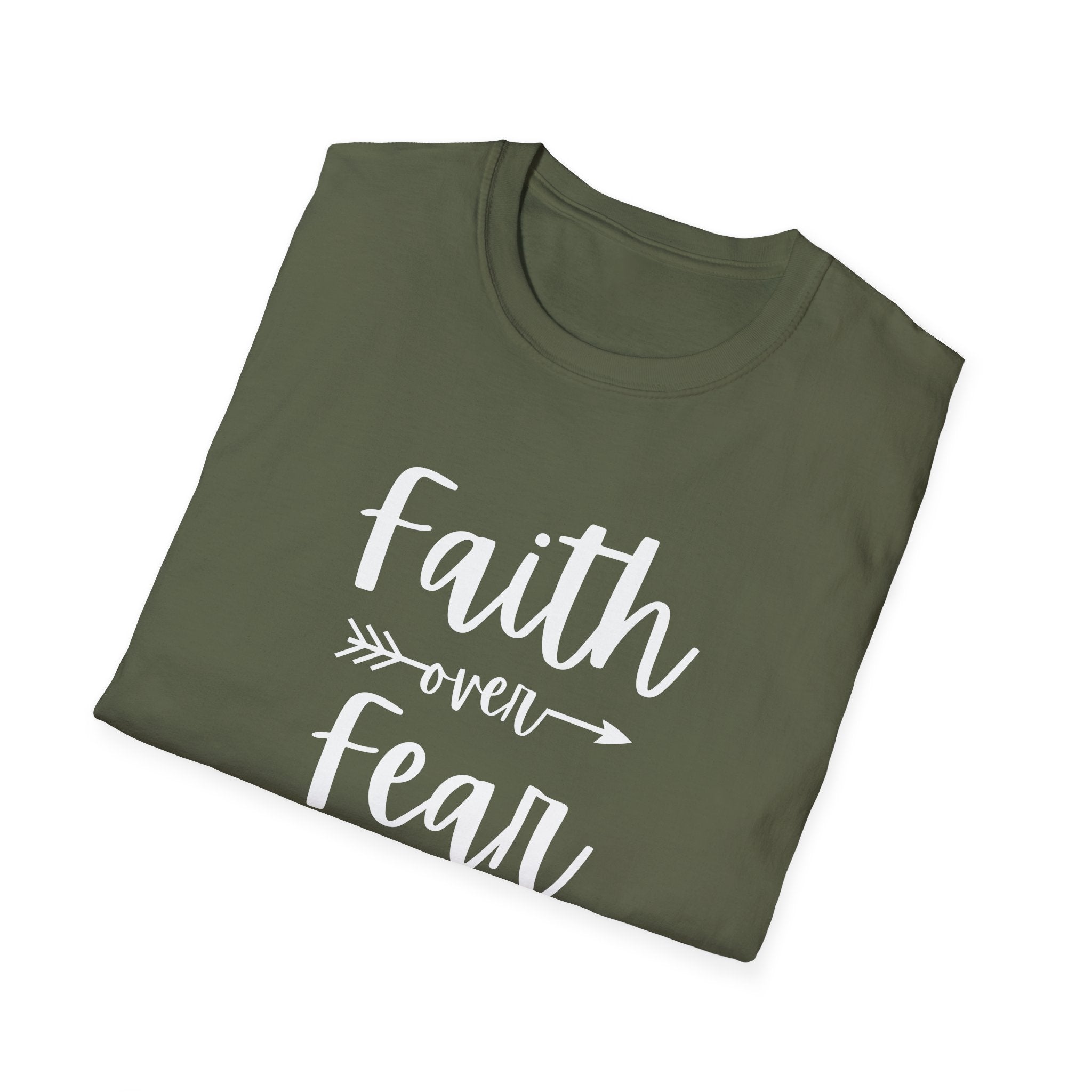 Faith Over Fear Unisex Softstyle T-Shirt | Christian Shirts for Women Men - Faith Based Gifts