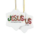 Ceramic Ornament — "Jesus Is The Reason For The Season" Nativity Christmas Tree Decoration