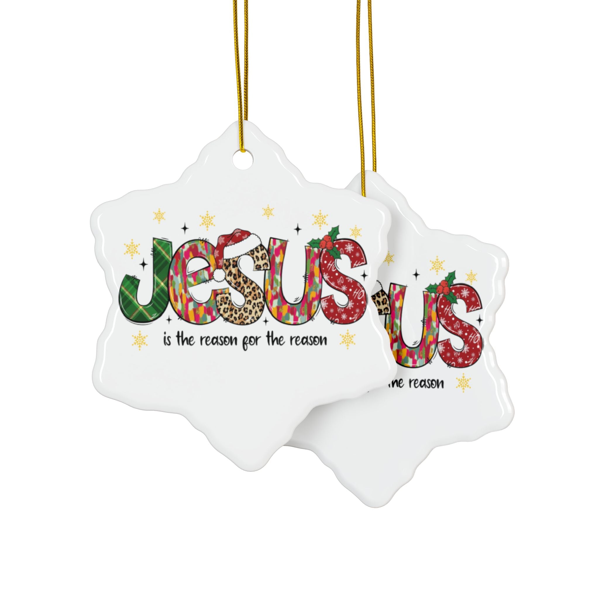 Ceramic Ornament — "Jesus Is The Reason For The Season" Nativity Christmas Tree Decoration