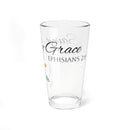 Saved By Grace Bible Verse Water Glass - Christian Gifts for Women Men - Faith Based Gifts