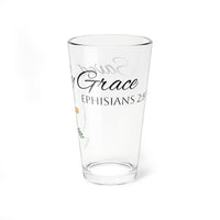 Saved By Grace Bible Verse Water Glass - Christian Gifts for Women Men - Faith Based Gifts