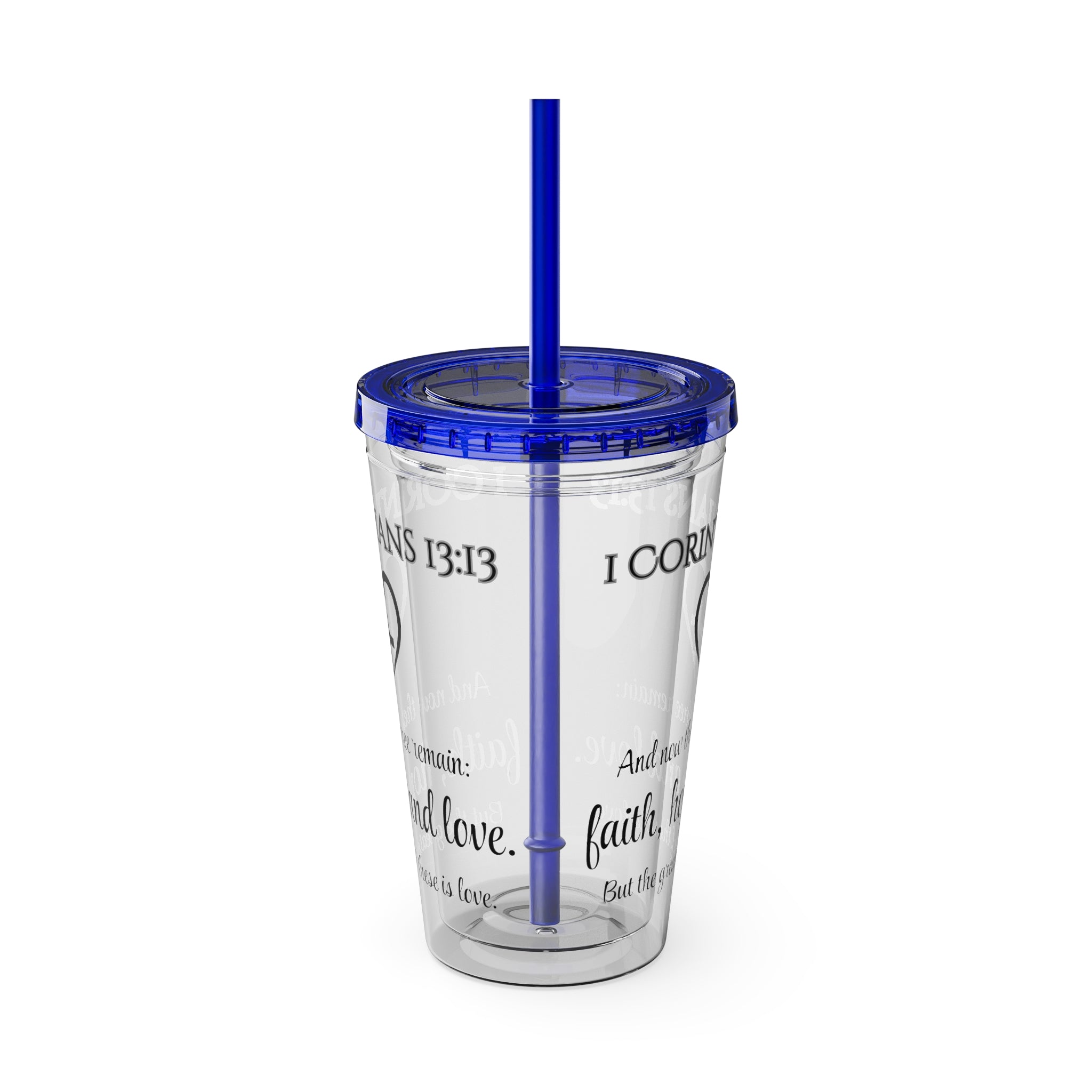 Faith Hope Love Water Tumbler - Christian Gifts for Women Men - Faith Based Gifts