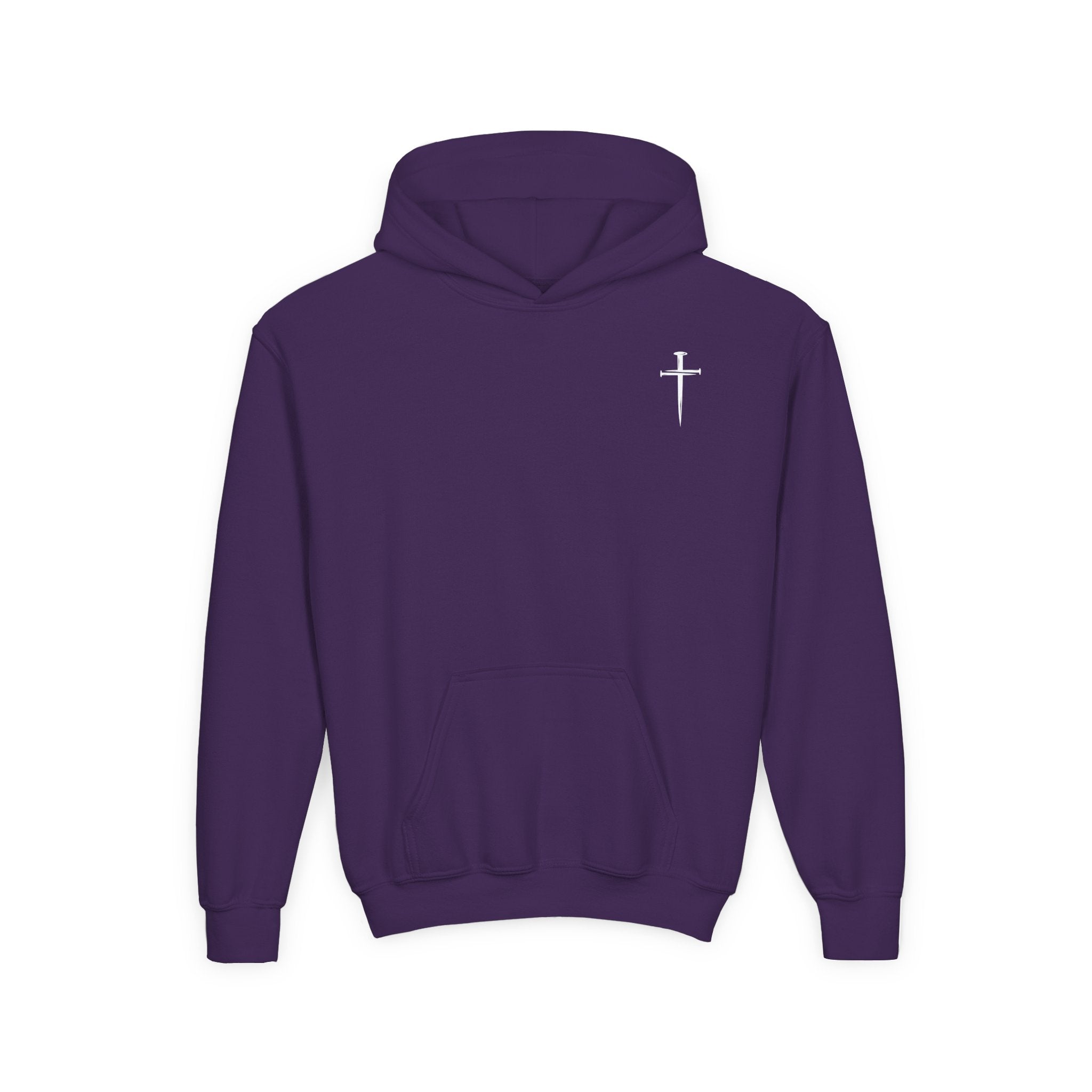 Youth Hoodie - "Jesus Has My Back" Cross Faith Graphic