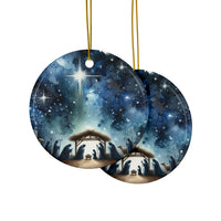 Ceramic Ornament — "Jesus In The Manger" Nativity Christmas Tree Decoration