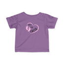 Infant Tee - "Walk by Faith" Pink Heart & Footprints Baby Shirt