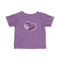 Infant Tee - "Walk by Faith" Pink Heart & Footprints Baby Shirt