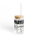 Prayer Warrior Sipper Glass, 16oz - Christian Gifts for Women Men - Faith Based Gifts