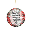 Ceramic Ornament — "When They Saw The Star They Rejoiced" Nativity Christmas Tree Decoration