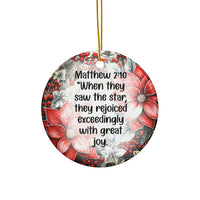 Ceramic Ornament — "When They Saw The Star They Rejoiced" Nativity Christmas Tree Decoration