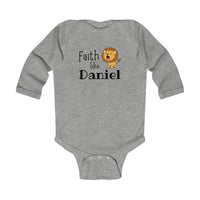 Infant Bodysuit - "Faith Like Daniel" Lion Baby Onesie (Long Sleeve)