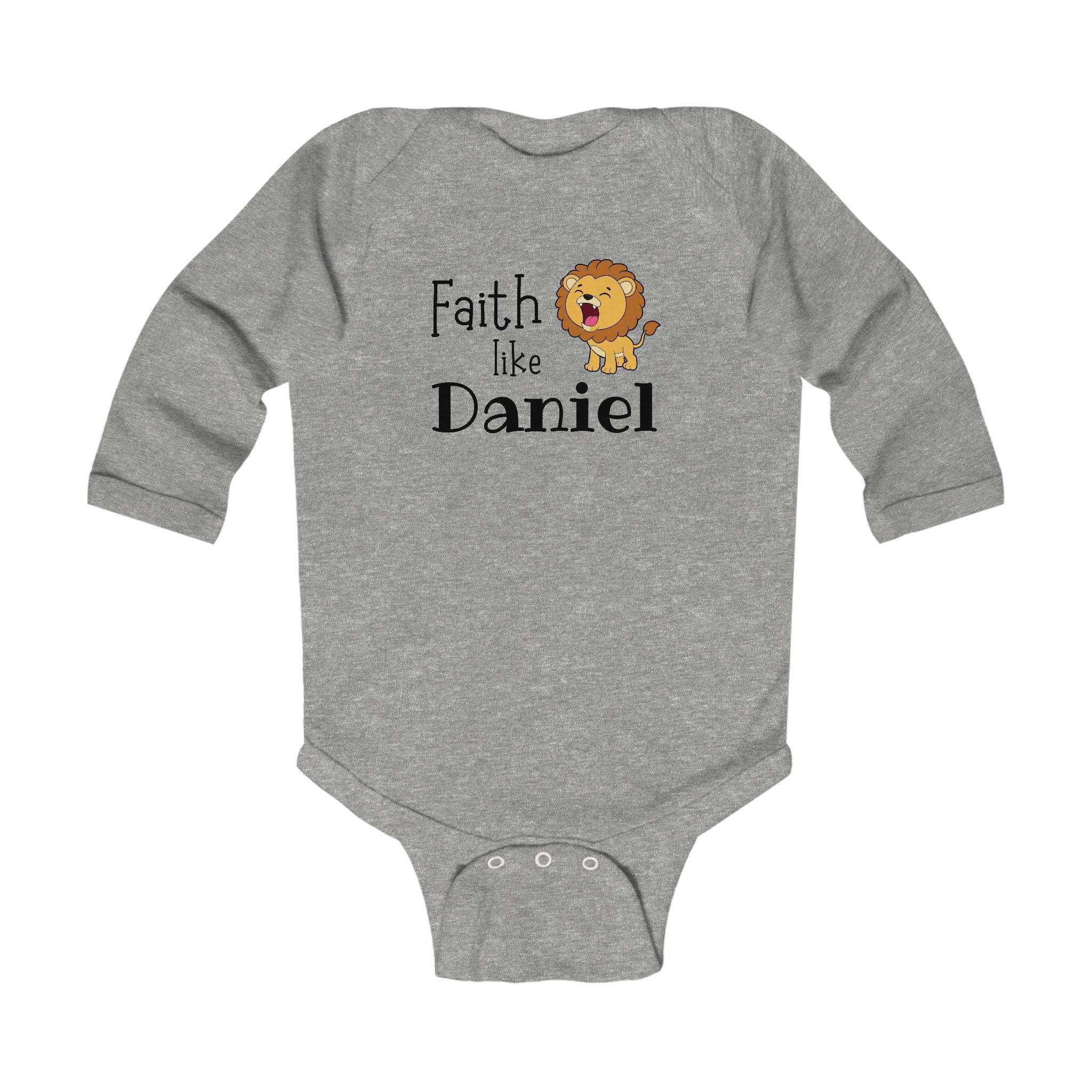 Infant Bodysuit - "Faith Like Daniel" Lion Baby Onesie (Long Sleeve)