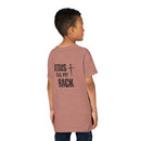 Back design - Youth Tee - "Jesus Has My Back" Cross Christian Graphic Shirt