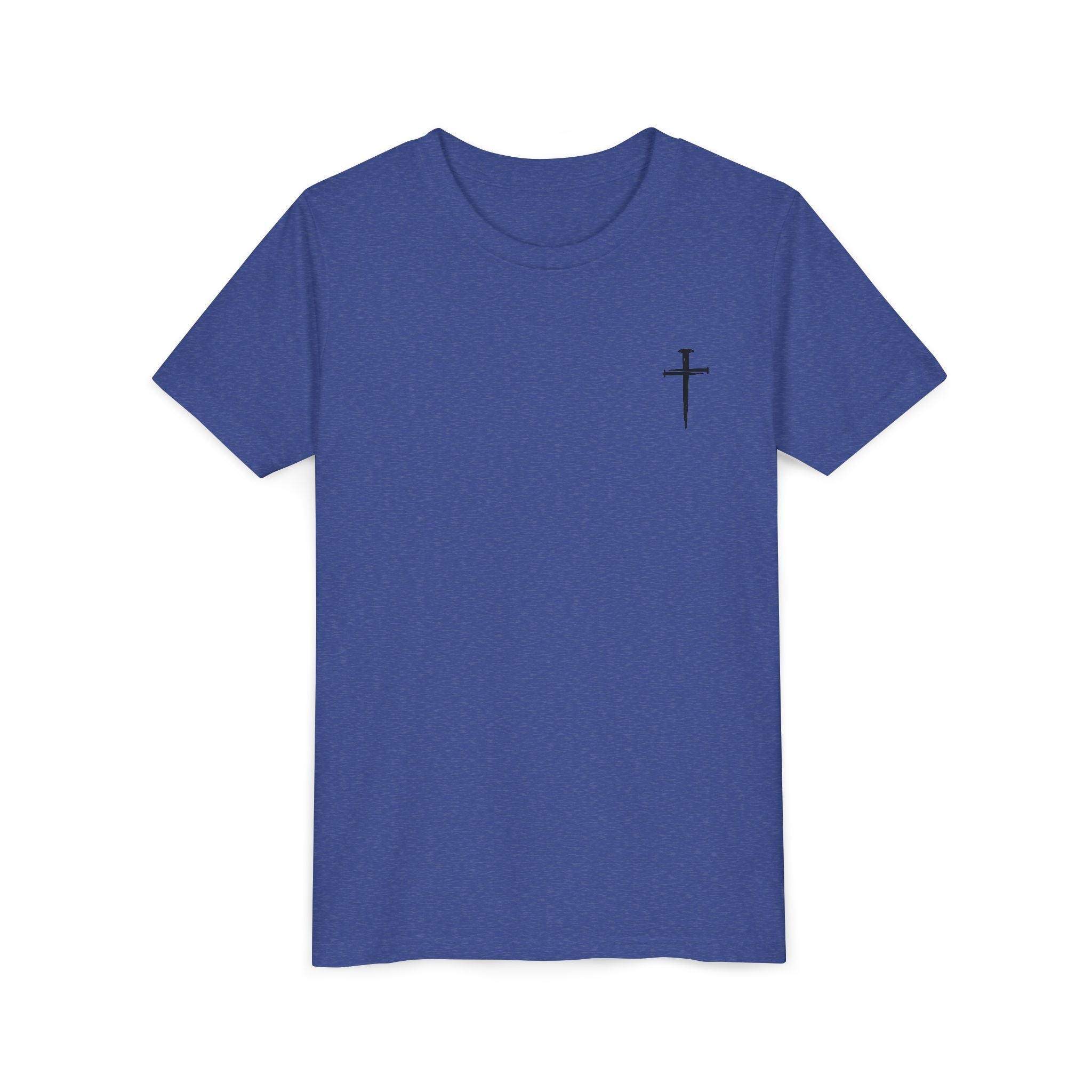 Back design - Youth Tee - "Jesus Has My Back" Cross Christian Graphic Shirt