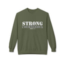 Strong & Courageous Crewneck Sweatshirt — Jeremiah 1:9 Inspirational Christian Pullover