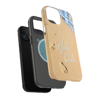 iPhone Inspirational Magnetic Phone Case, Unique Phone Accessories, Faith-Based Gifts, Coastal Vibes, Walk by Faith Design