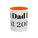 Best Dad Ever Est. 2000 Accent Coffee Mug – Personalized Gift for Dad