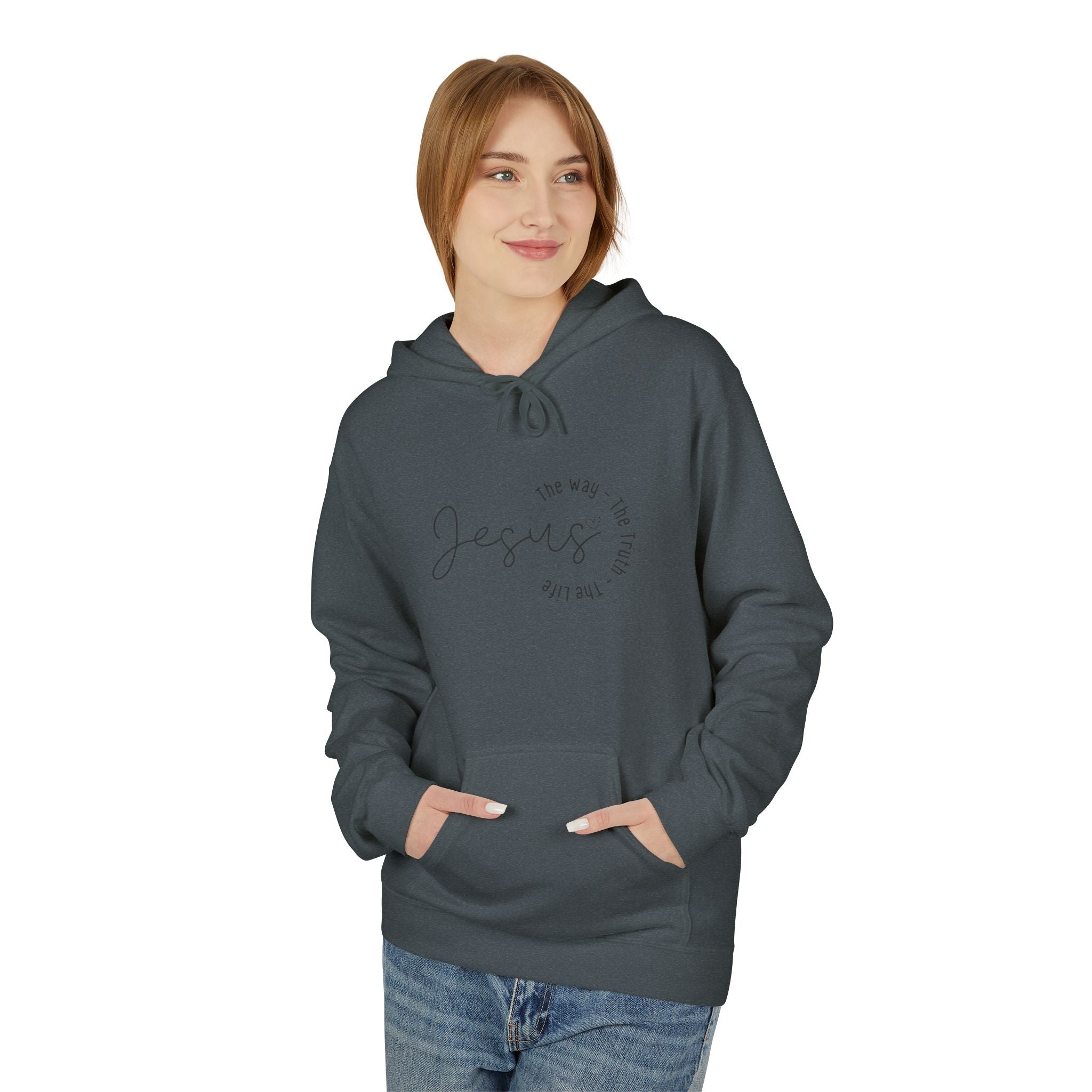 Jesus - The way, the truth, the life - Unisex Midweight Softstyle Fleece Hoodie