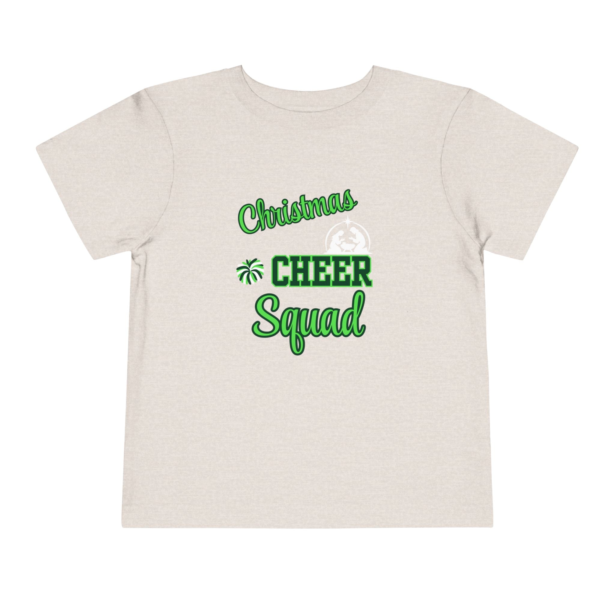Christmas Cheer Squad Christian Christmas Shirt for Toddlers Short Sleeve Tee Christian Toddler Christmas Shirt