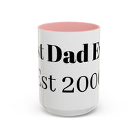 Best Dad Ever Est. 2000 Accent Coffee Mug – Personalized Gift for Dad