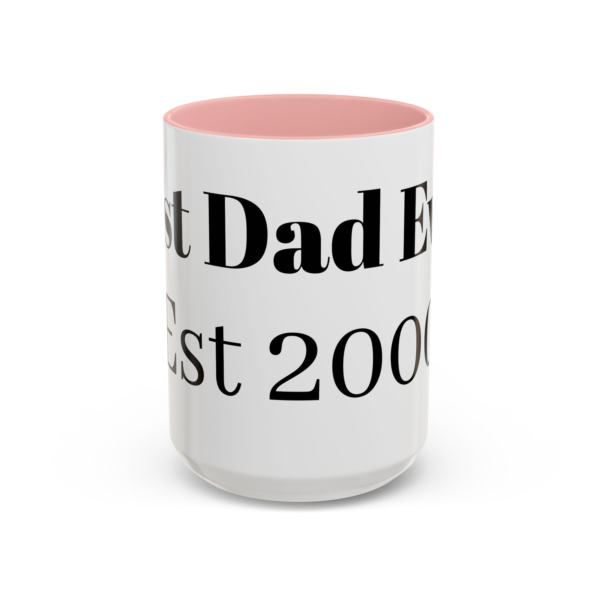 Best Dad Ever Est. 2000 Accent Coffee Mug – Personalized Gift for Dad