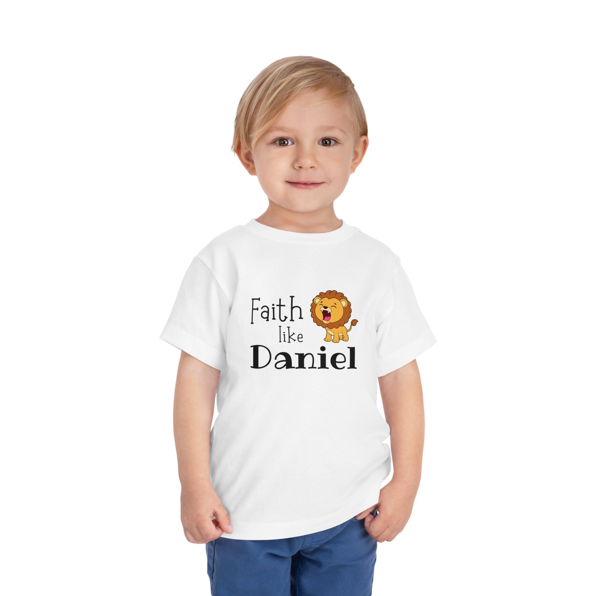 Faith Like Daniel Toddler Tee - Cute Lion Christian Shirt for Kids