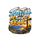 Faith Over Fear – Mountain Cross Christian Vinyl Sticker