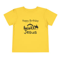 Happy Birthday Jesus Christian Christmas Shirt for Toddlers Short Sleeve Tee Christian Toddler Christmas Shirt