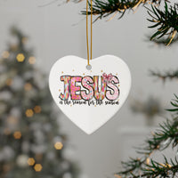 Ceramic Ornament — "Jesus Is The Reason For The Season" Nativity Christmas Tree Decoration