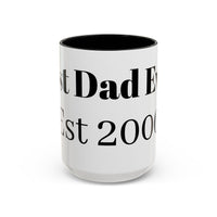 Best Dad Ever Est. 2000 Accent Coffee Mug – Personalized Gift for Dad