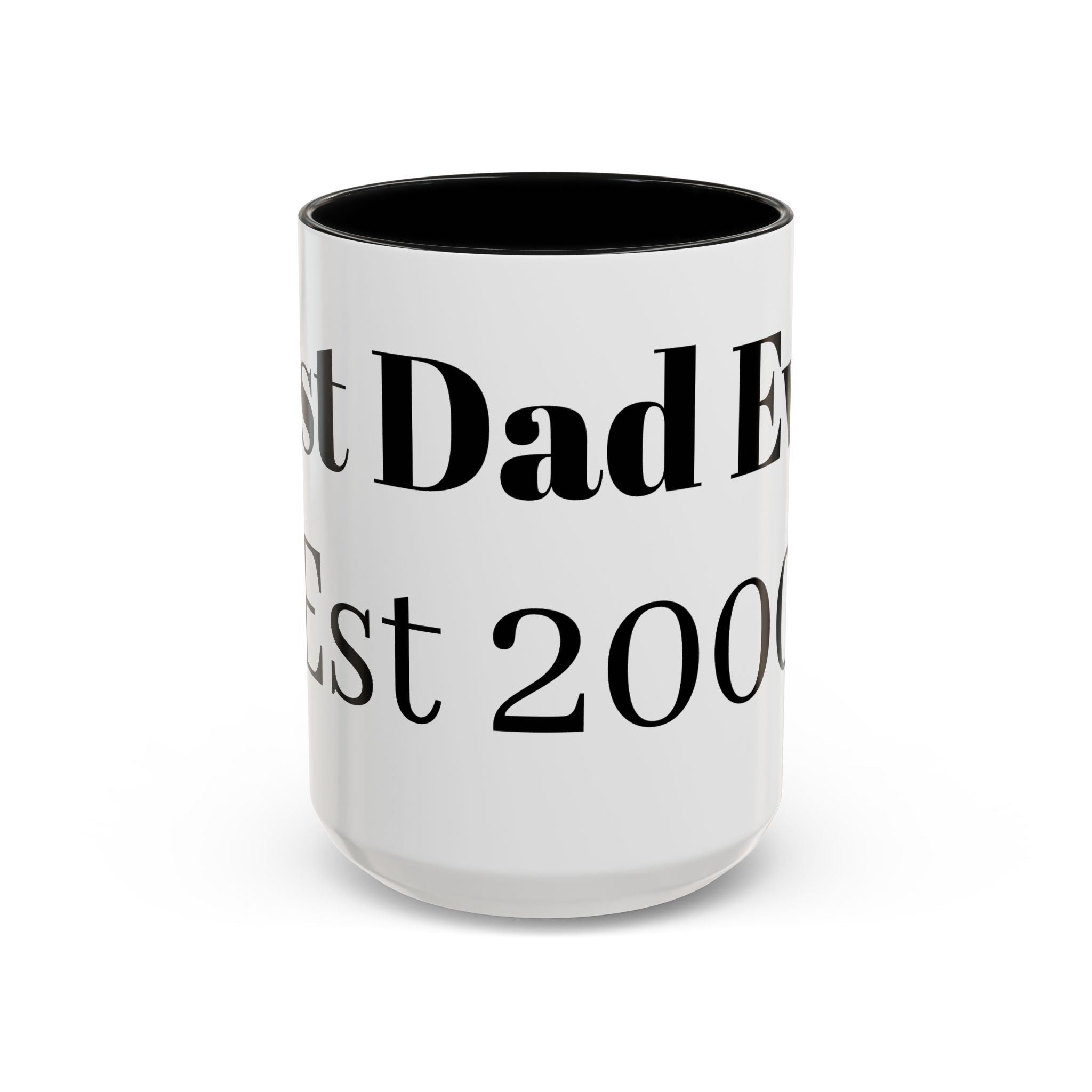Best Dad Ever Est. 2000 Accent Coffee Mug – Personalized Gift for Dad