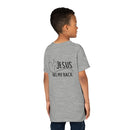 Back design - Youth Tee - "Jesus Has My Back" Christian Faith Shirt