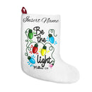 Personalized "Be The Light" Christmas Stocking – Custom Name Holiday Stocking (e.g., Sarah)