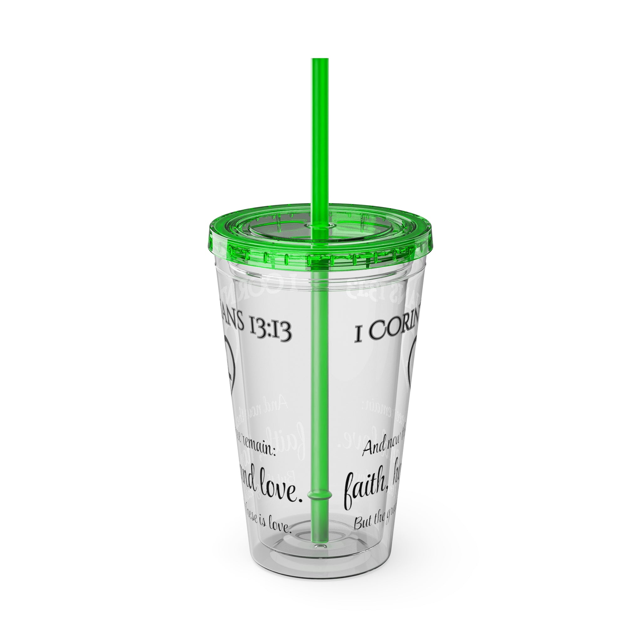 Faith Hope Love Water Tumbler - Christian Gifts for Women Men - Faith Based Gifts