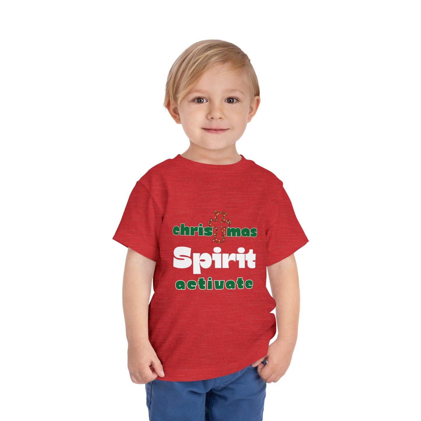 Christmas Spirit Activate Christian Christmas Shirt for Toddlers Short Sleeve Tee Christian Toddler Christmas Shirt