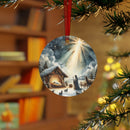 Nativity Scene Metal Ornament — Baby Jesus Manger Christmas Decoration