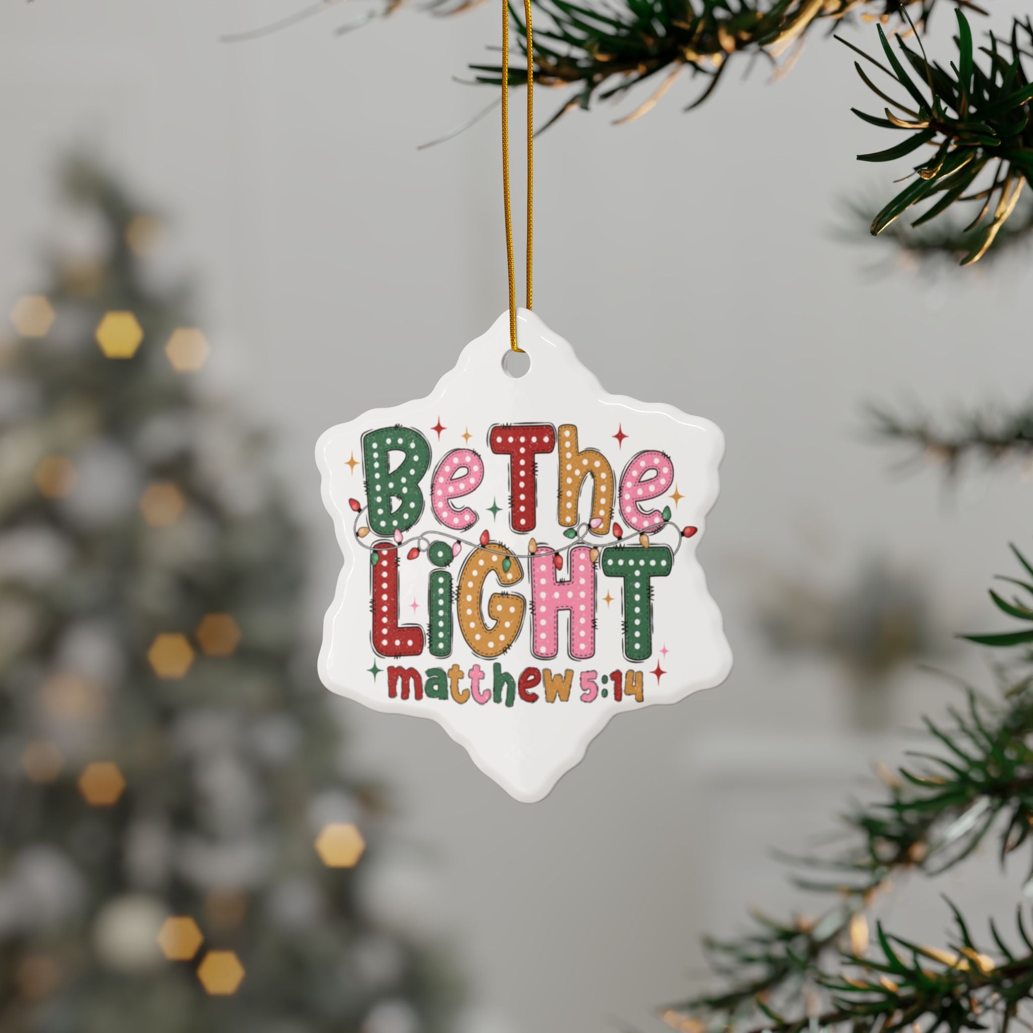 Ceramic Ornament — "Be The Light" Nativity Christmas Tree Decoration