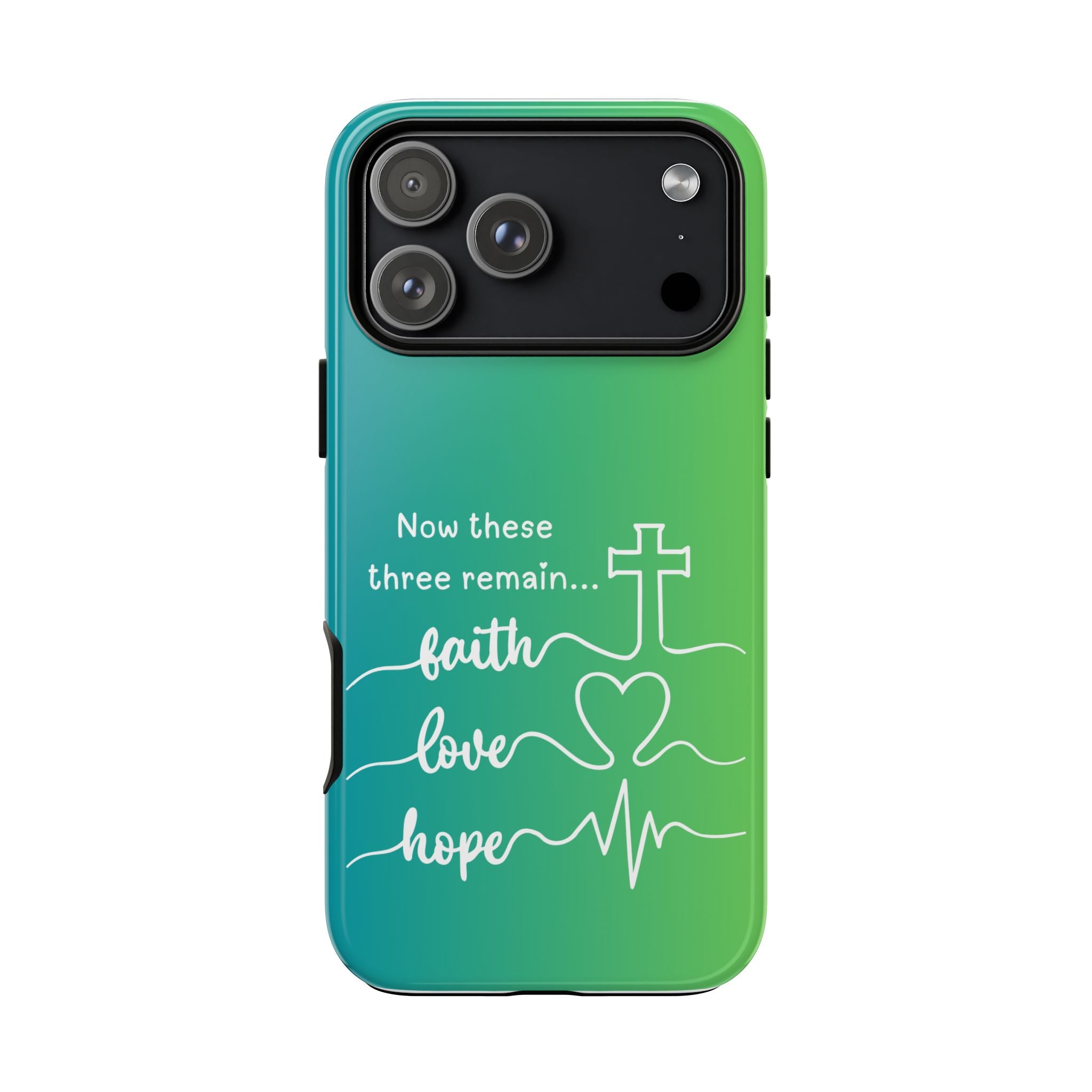 iPhone - 'Faith Love Hope' Christian Cross Protective Cover