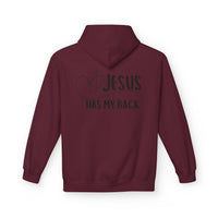 Jesus Has My Back Fleece Hoodie, Cozy Unisex Sweatshirt, Faith-Based Apparel, Perfect Gift for Christians