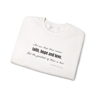 Embroidered Corinthians Faith, Hope Love Unisex Heavy Blend Crewneck Sweatshirt