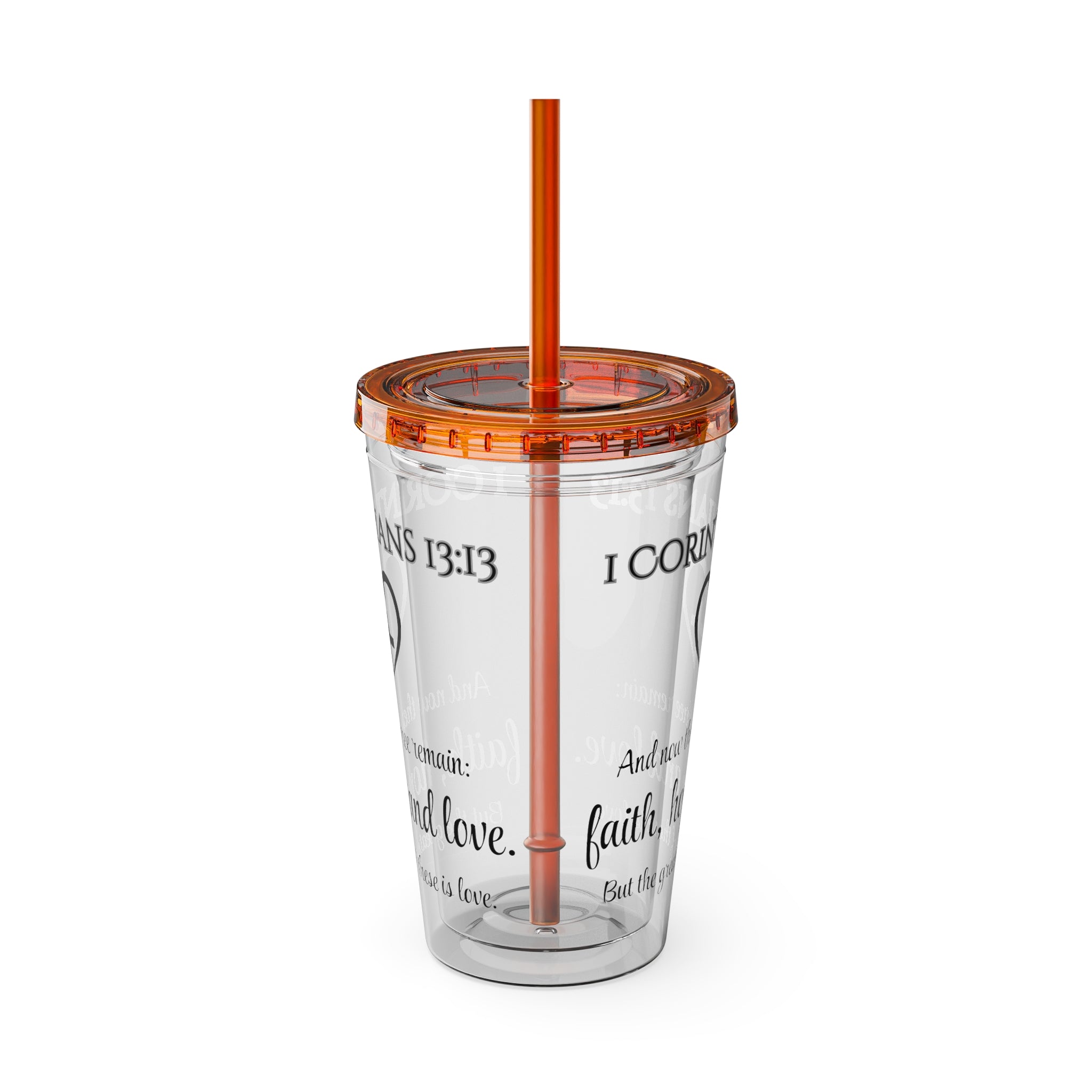 Faith Hope Love Water Tumbler - Christian Gifts for Women Men - Faith Based Gifts