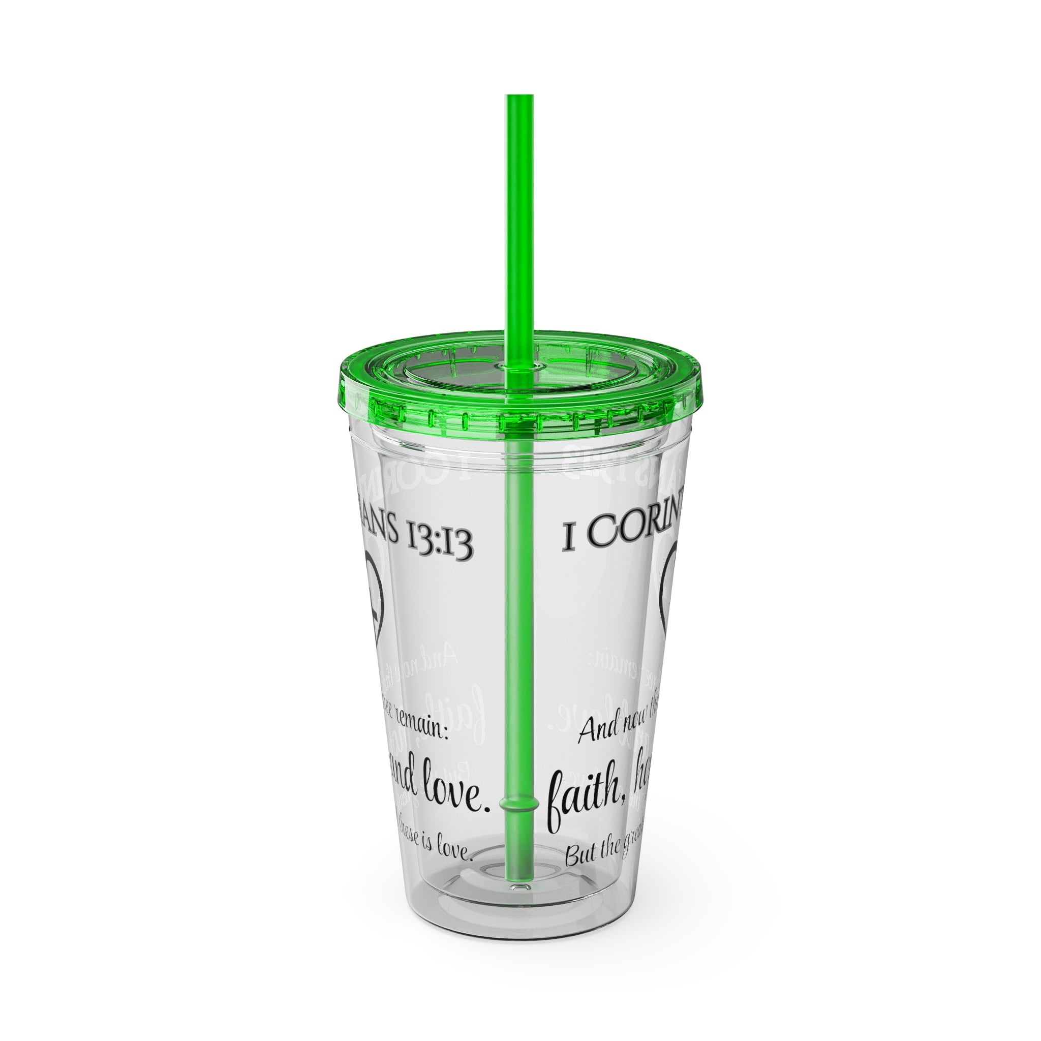 Faith Hope Love Water Tumbler - Christian Gifts for Women Men - Faith Based Gifts