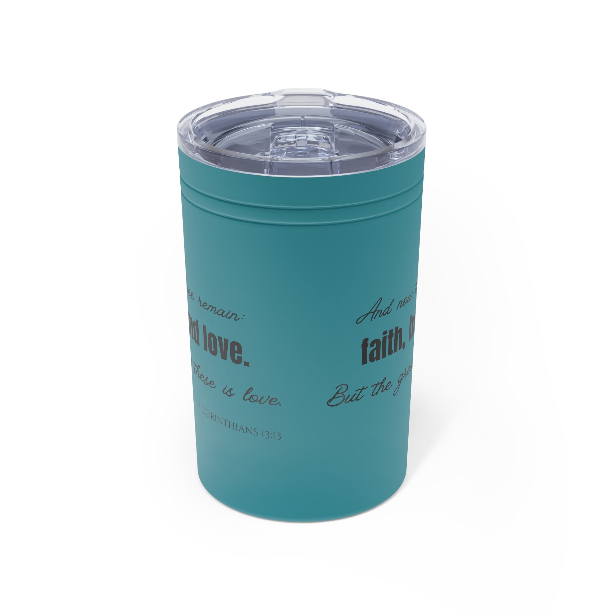Faith Hope Love Vacuum Insulated Tumbler | 11oz Travel Mug | Christian Gifts for Women Men | Faith Based Gifts