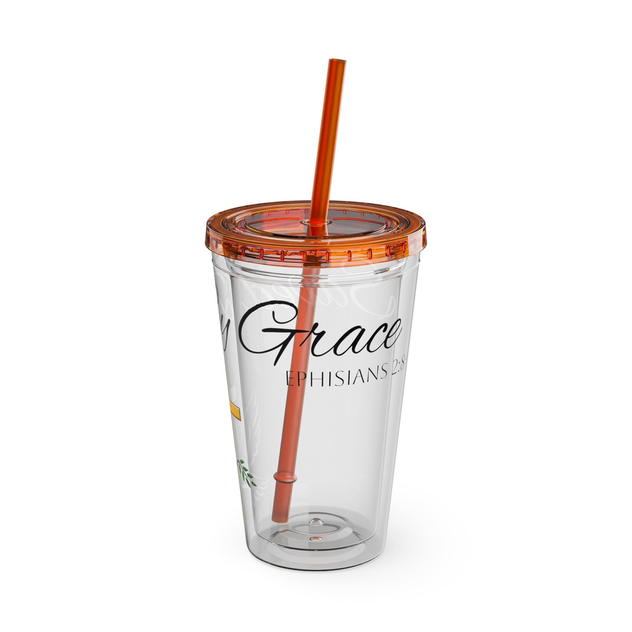 Saved By Grace Water Tumbler - Christian Gifts for Women Men - Faith Based Gifts
